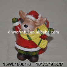 Ceramic flower vase with Christmas reindeer decoration for 206